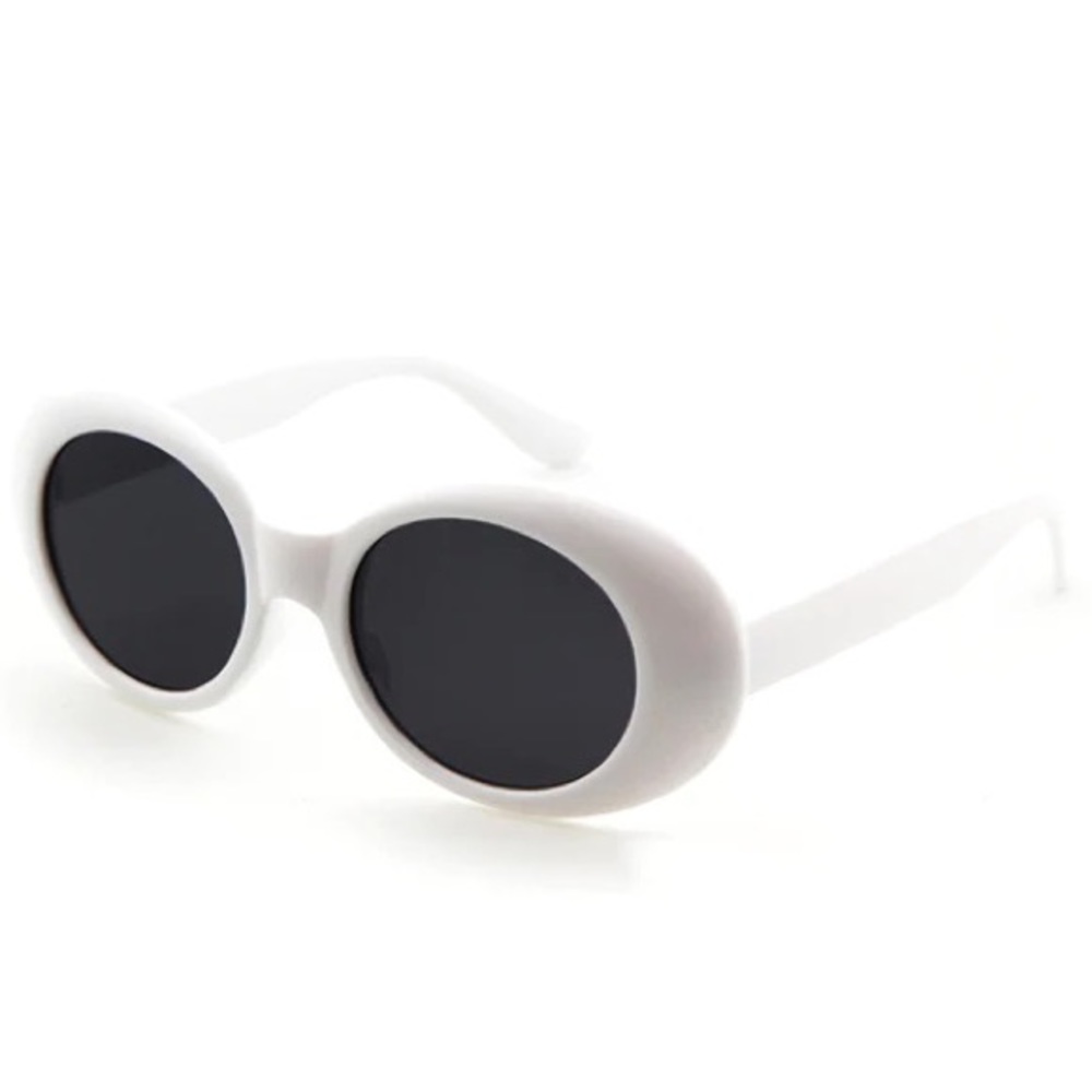 Retro white oval sunglasses
